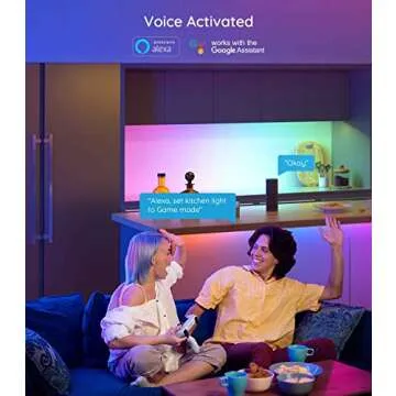 Govee 32.8ft RGBIC LED Strip Lights, WiFi Color Changing LED Lights Segmented Control, Work with Alexa and Google Assistant, Music LED Lights for Bedroom, Kitchen, Party, 2x16.4ft