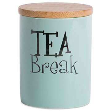 DII Kitchen Accessories Retro Collection, Ceramics, Canister Set, Aqua, 3 Piece