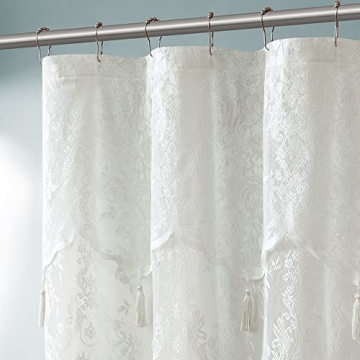 Warm Home Designs Ivory Lace Shower Curtain - Luxury Decor