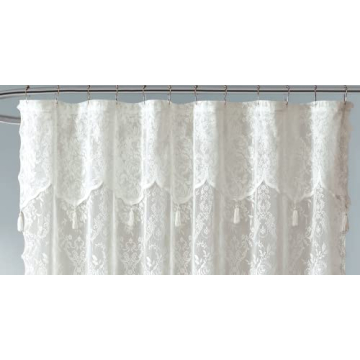 Warm Home Designs Ivory Lace Shower Curtain - Luxury Decor