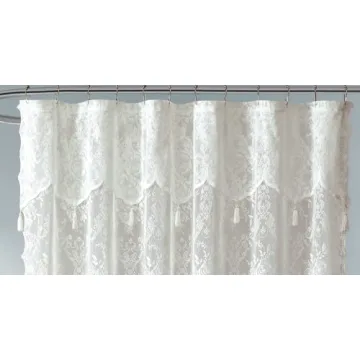 Warm Home Designs Ivory Lace Shower Curtain - Luxury Decor
