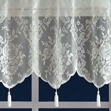 Warm Home Designs Ivory Lace Shower Curtain - Luxury Decor