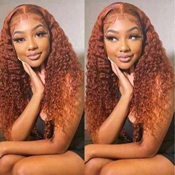 UNICE 10A Ginger Brown 13X4 Lace Front Wigs Human Hair Pre Plucked with Baby Hair for Women Brazilia...