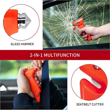 MOTORBUDDY Car Safety Hammer Seatbelt Cutter for Emergencies