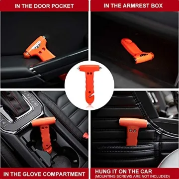 MOTORBUDDY Car Safety Hammer Seatbelt Cutter for Emergencies