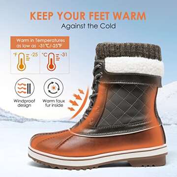 DREAM PAIRS Women's Mid Calf Waterproof Winter Snow Boots Monte - Size 9, Tan/Khaki