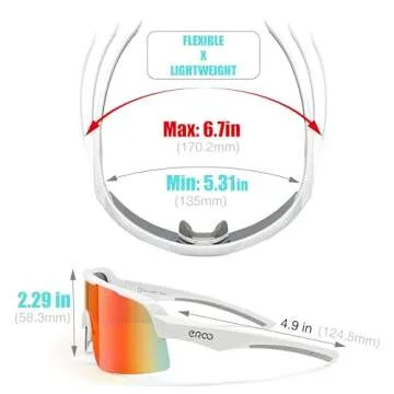 EAZYRUN6 Large Polarized shield sports red sunglasses for men baseball ski biking cycling MTB running volleyball Sailing , Medium