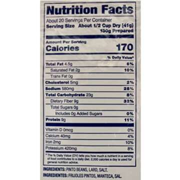 Santiago Traditional Refried Beans Smooth Beans Mix, Dehydrated 1.86 Pound Pouch