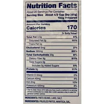 Santiago Traditional Refried Beans Smooth Beans Mix, Dehydrated 1.86 Pound Pouch