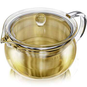 Teabloom Kyoto 2-in-1 Tea Kettle and Tea Maker – Glass Teapot with Removable Loose Tea Filter – Tea Connoisseur's Choice