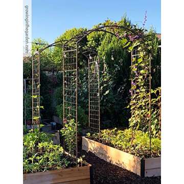Gardeners Supply Company Jardin Rose Arch Plants Support | Sturdy Metal Garden Decor for Outdoor Flower Garden & Climbing Vine Plants Arc Support