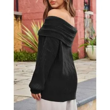 Saodimallsu Women's Off The Shoulder Oversized Sweater