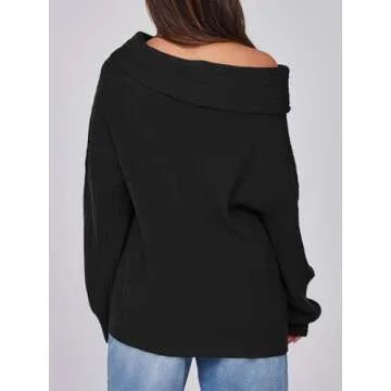 Saodimallsu Women's Off The Shoulder Oversized Sweater