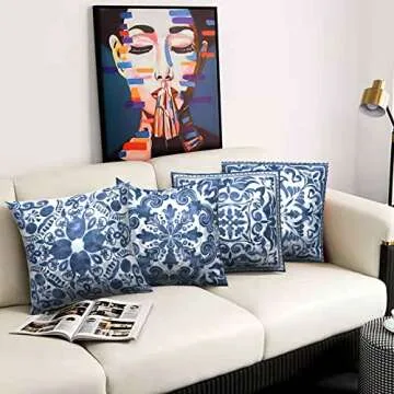 Boho Throw Pillow Covers Set of 4 Vintage Decorations for Bedroom Sofa Couch Chair Car Square Cushion Covers Throw Pillow Case for Living Room Pillowcase Home Decor Pillows Decorative 18 x 18Inch