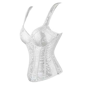 Women's Corset Bustier Top for Women Plus Size Corsets Waist Trainer X-Small White