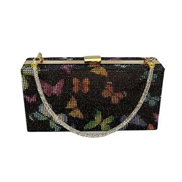pearl&she Diamond Women Evening Handbags Purse Minaudiere Clutch Bag,Stack of Cash Dollars Crystal C...