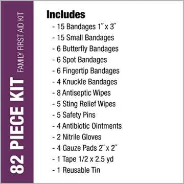 Family First Aid Kit by Coleman | 82 Piece First Aid Tin Kit | Small First Aid Kit for Car | Travel First Aid Kit | Sports First Aid Kit | Metal First Aid Kit for Camping, Hiking, or a Sports Bag