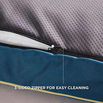 Bedsure Waterproof Dog Bed for Medium Dogs - 4 Inch Thicken Up to 45lbs Pet Mat Pillows with Removable Washable Cover, Blue