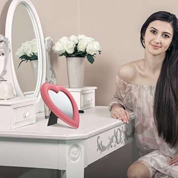 Heart Shaped Pink Vanity Makeup Mirror for Every Occasion
