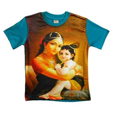 DollsofIndia Printed Krishna on Yellow T-Shirt for 3 to 4 Years of Age (LV10)