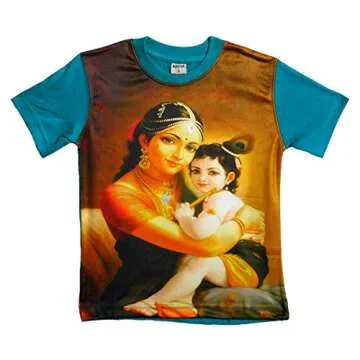 DollsofIndia Printed Krishna on Yellow T-Shirt for 3 to 4 Years of Age (LV10)