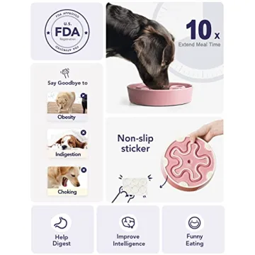 LE TAUCI Slow Feeder Ceramic Dog Bowl for Fast Eaters
