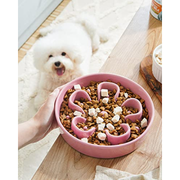 LE TAUCI Slow Feeder Ceramic Dog Bowl for Fast Eaters