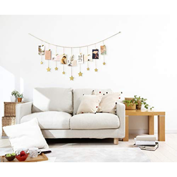 Mkono Boho Star Garland Photo Holder for Teen Girls