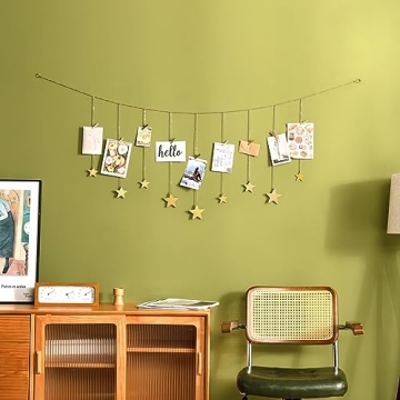 Mkono Boho Star Garland Photo Holder for Teen Girls