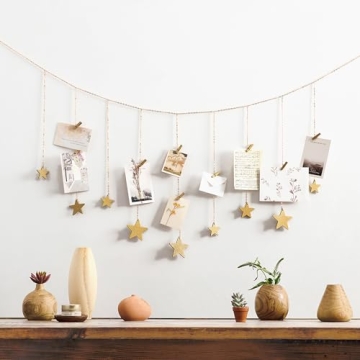 Mkono Boho Star Garland Photo Holder for Teen Girls