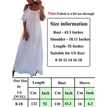 Bsubseach Women White Sexy Cold Shoulder Strap Long Beach Dress Half Sleeve Beachwear Bathing Suit Cover Up
