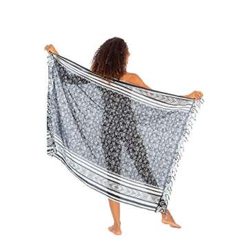 Back From Bali Boho Floral Sarong Wrap Cover Up