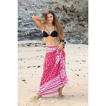 Back From Bali Boho Floral Sarong Wrap Cover Up