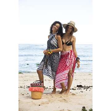 Back From Bali Boho Floral Sarong Wrap Cover Up
