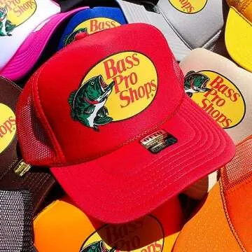 Bass Original Fishing Pro Foam Trucker Hat - Vintage Graphic Snapback Hat for Men and Women (Red)