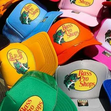 Bass Original Fishing Pro Foam Trucker Hat - Vintage Graphic Snapback Hat for Men and Women (Red)