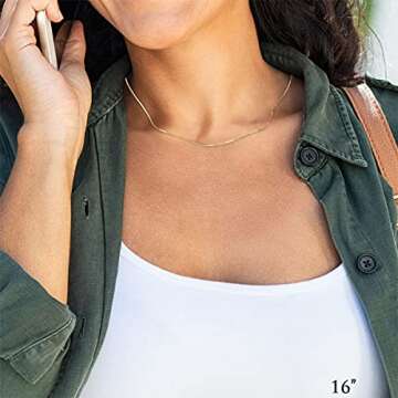 Honolulu Jewelry 14K Gold Box Chain Necklace - 1mm