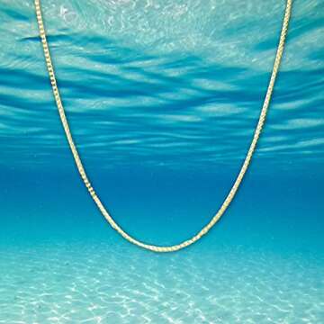 Honolulu Jewelry 14K Gold Box Chain Necklace - 1mm