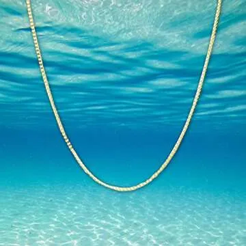 Honolulu Jewelry 14K Gold Box Chain Necklace - 1mm