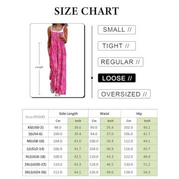 YESNO Women's Summer Boho Casual Jumpsuits Wide Leg Overalls Floral Print Baggy Rompers with Pockets L PZZCR 26
