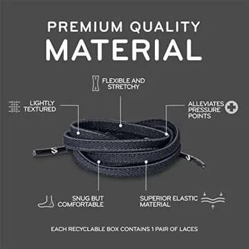 THE ORIGINAL STRETCHLACE - Flat Elastic Shoelaces, Stretch Shoe Laces for Adult Sneakers, Stylish Shoe Laces for Elderly, Kids, and People with Special Needs, Flat Grey, 24in