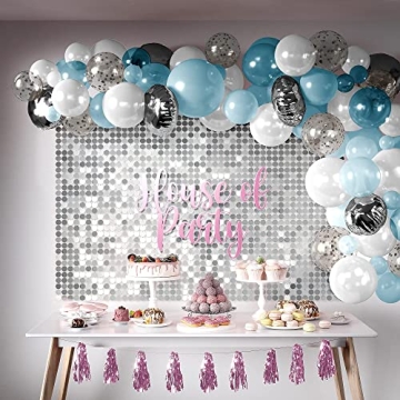 House of Party Silver Shimmer Wall Backdrop for Events