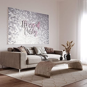 House of Party Silver Shimmer Wall Backdrop for Events
