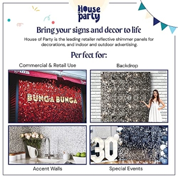 House of Party Silver Shimmer Wall Backdrop for Events