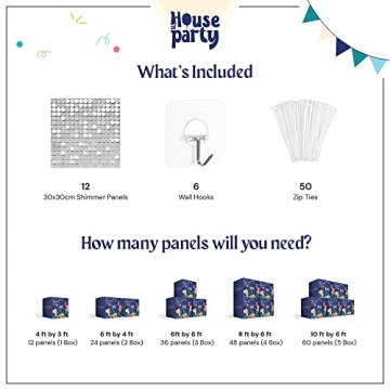 House of Party Silver Shimmer Wall Backdrop for Events