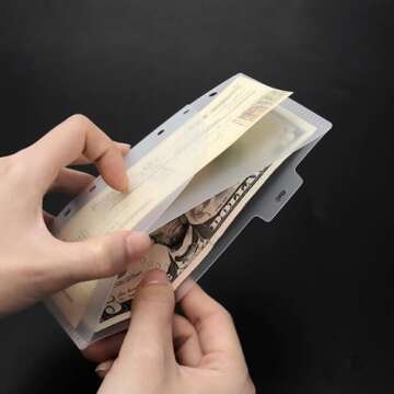 NatSumeBasics 12pcs A6 Cash Envelopes Frosted A6 Binder Pocket Dividers with Label Sticker for 6 Rin...