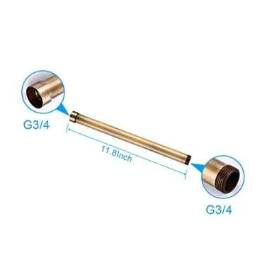 gotonovo G3/4 Shower Extension Tube Shower Extender Bar Longer Shower Pipe Add Shower Height Outdoor Antique Brass 12 Inch
