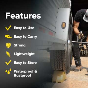 Camco Trailer-Aid Plus - Tandem Trailer Ramp Provides 5 1/2" of Tire Lift — Great for RVs, Campers & More - Must Have Travel Trailer Accessories — Easy to Use, Yellow(21002)