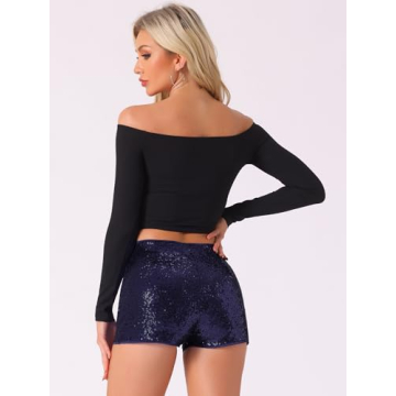 Allegra K Women's Sequin Shorts for a Night Out