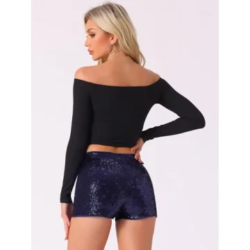 Allegra K Women's Sequin Shorts for a Night Out
